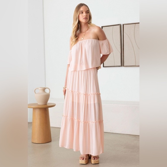 NWT-Sheer Off Shoulder Top & Maxi Skirt Set - Picture 3 of 7